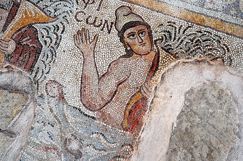 Mosaics found during excavations at the ancient city of Hadrianopolis in northern Turkey. (AA Photo)