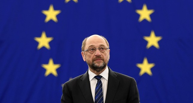 This file photo taken on January 16, 2017 shows then European Parliament President Martin Schulz waiting for the announcement of the candidates for the election. (AFP Photo)