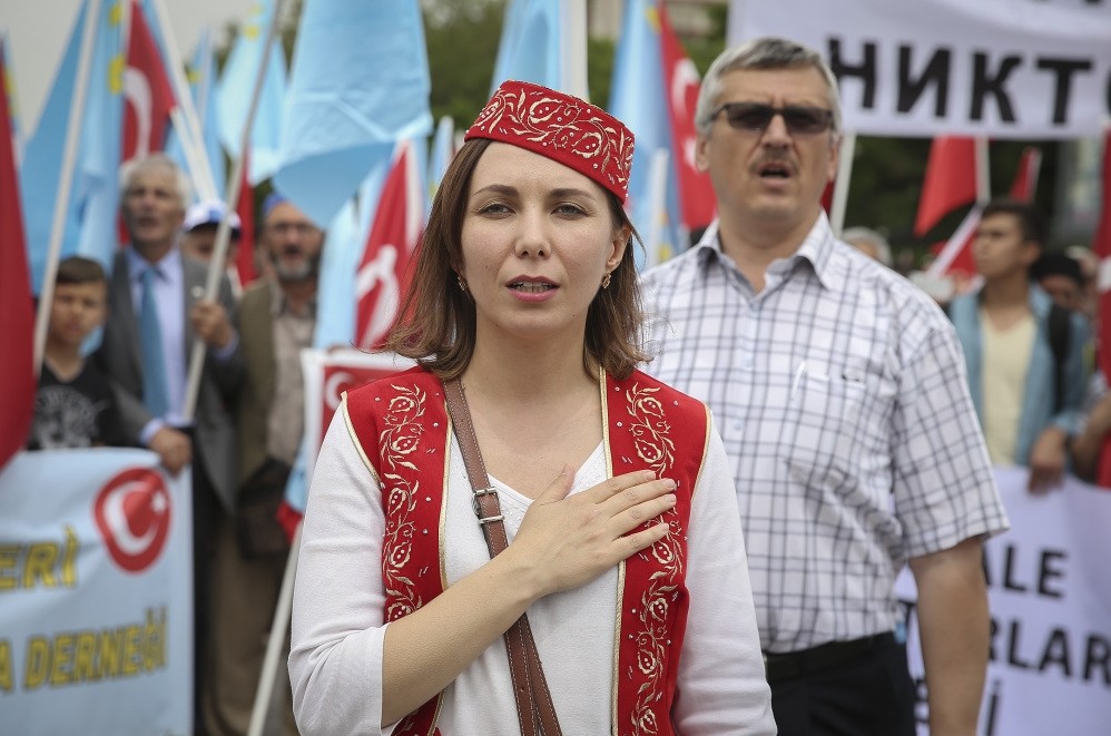 Crimean Tatars who live in Turkey commemorate the 72nd anniversary of the Soviet Union deportation of Crimean Tatars in Ankara on May 14.