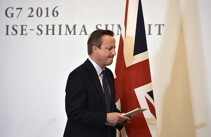 UK PM David Cameron leaves a press conference after the closing of the G7 Ise-Shima Summit in Shima, Mie prefecture, Japan, 27 May 2016. (EPA Photo)