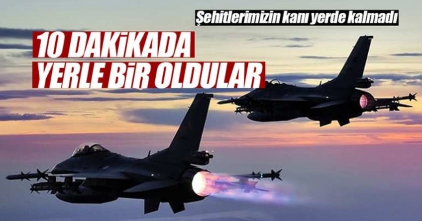 Tendürek bölgesine hava harekatı 13 terörist etkisiz hale getirildi