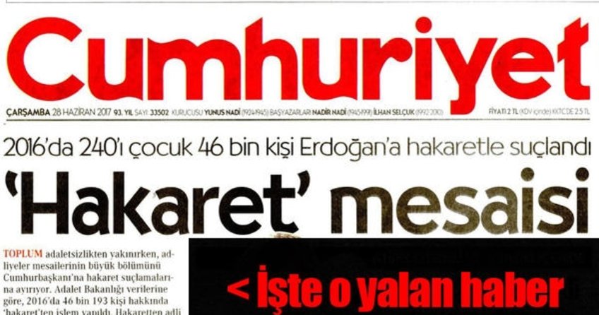 Cumhuriyet'ten büyük çarpıtma!