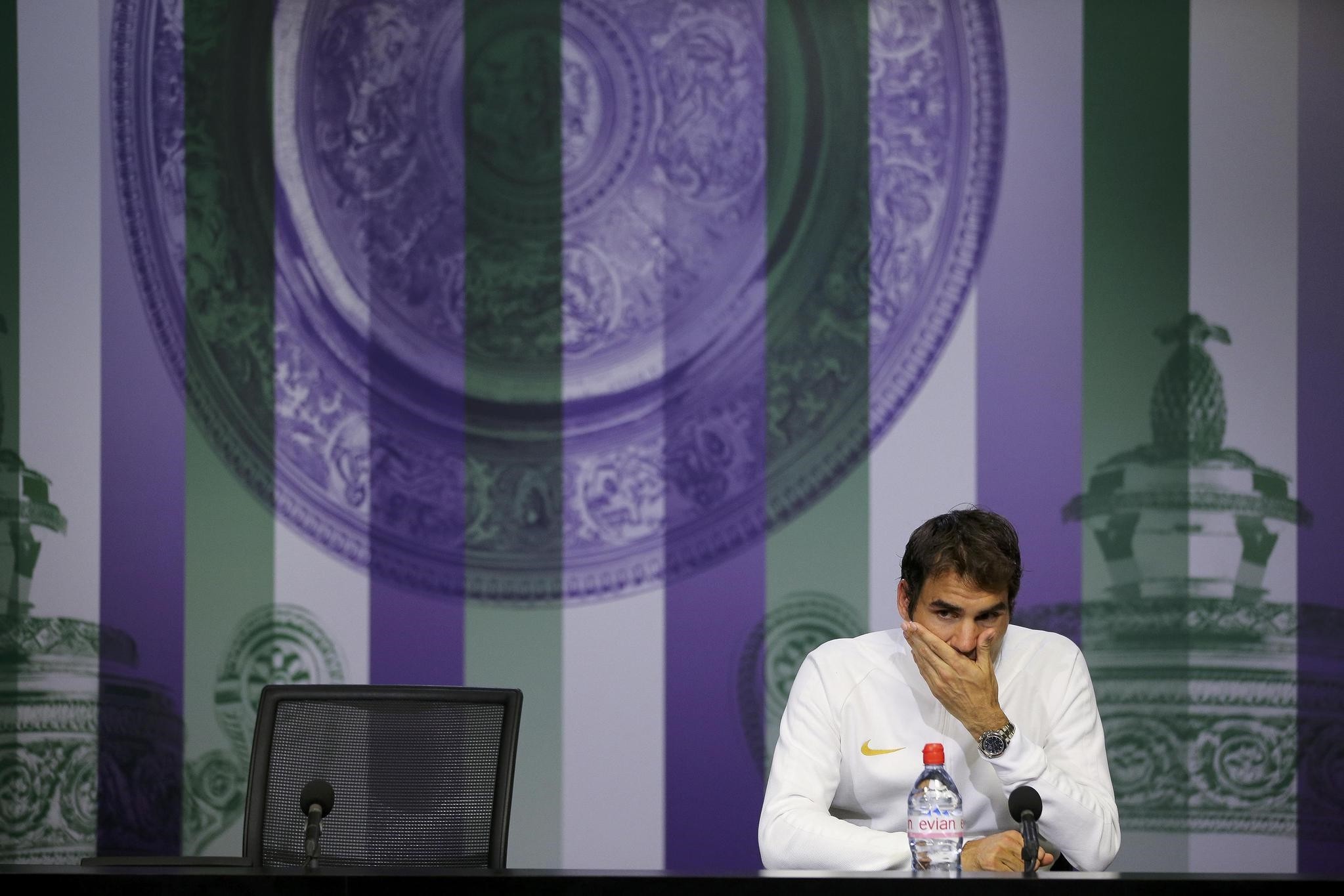 Switzerland's Roger Federer during a press conference after losing his semi final match to Canada's Milos Raonic (REUTERS Photo)