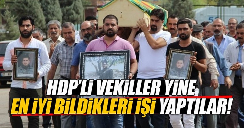 HDP Diyarbakır milletvekilleri teröristin cenazesine katıldı