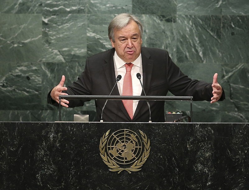 In this Oct. 13, 2016 file photo, Antonio Guterres of Portugal, Secretary-General designate of the United Nations, speaks during his appointment at U.N. headquarters. (AP Photo)