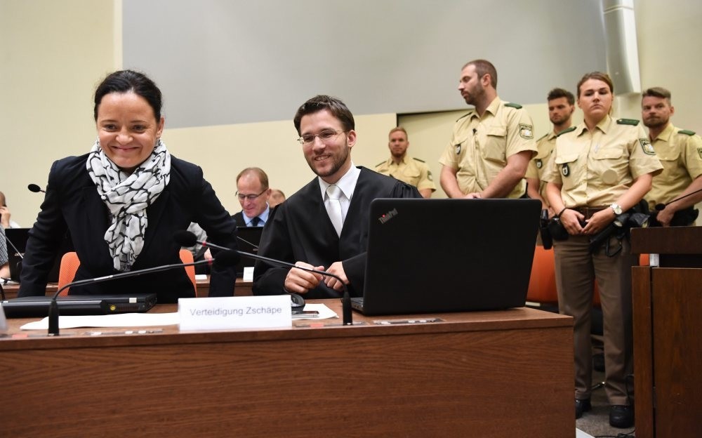 Beate Zschaepe (left), the sole surviving member of NSU, at a courtroom in Munich on September 1.