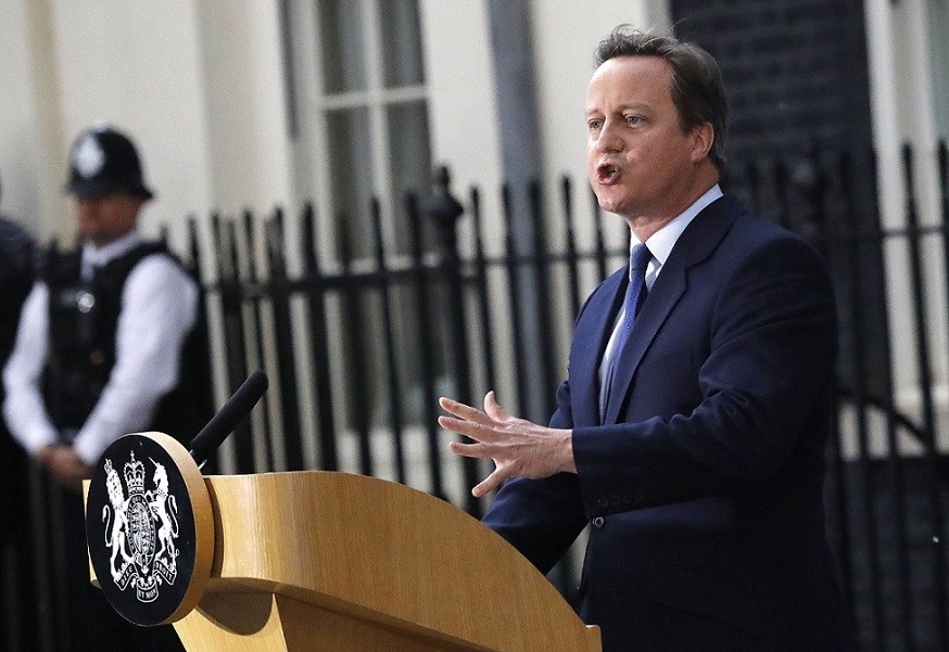  Britain's Prime Minister David Cameron speaking to the media as he leaves 10 Downing Street, in London, after formally resigning as prime minister, July 13, 2016. (AP Photo)