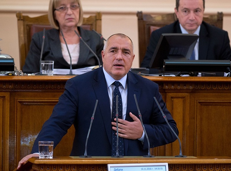 Outgoing Bulgarian Prime Minister Boyko Borisov speaks at the parliament on November 16, 2016 in Sofia, after announcing his government's resignation.  (AFP Photo)