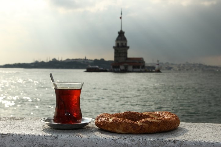 Essentials of Bosphorus tour: Turkish tea, simit on board ferry