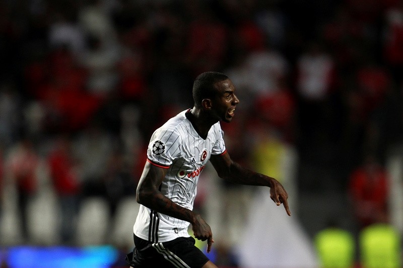 Besiktas's Talisca celebrates after scoring a goal. (REUTERS Photo)
