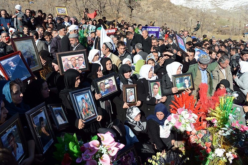 Victims of families of Uludere incident hold a commemorative ceremony at the anniversary of the incident on Dec. 28, 2012. (AA Photo)