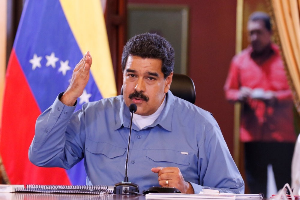 Venezuela's President Nicolas Maduro speaks during a Council of Ministers meeting at Miraflores Palace in Caracas.
