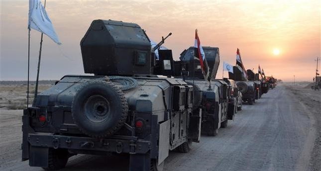  Iraqi military vehicles in eastern Salaheddin province, south of Hawijah, on October 10, 2016.