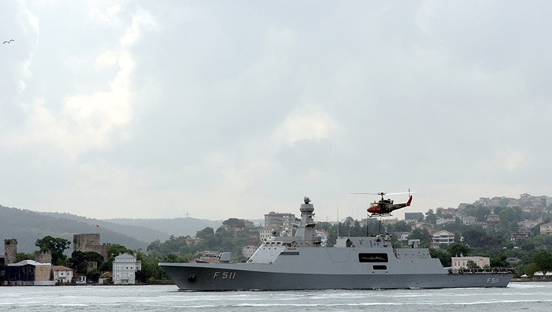 TCG Heybeliada (F-511), first ship to be commissioned under Mu0130LGEM project, passing from Bosporus, Istanbul, June 13, 2011. (AA Photo)