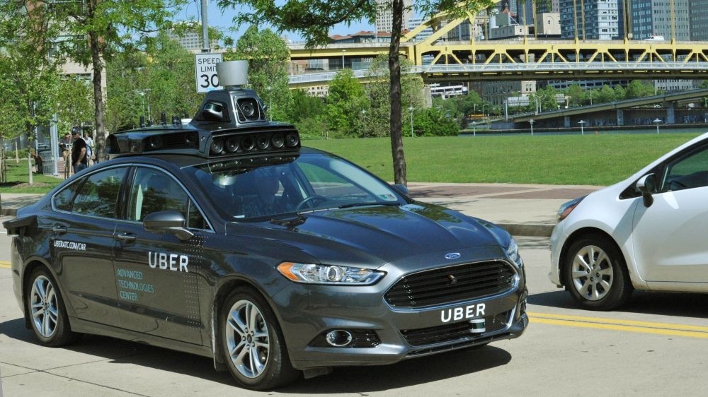 A self-driving car being tested in Pittsburgh, Pennsylvania.