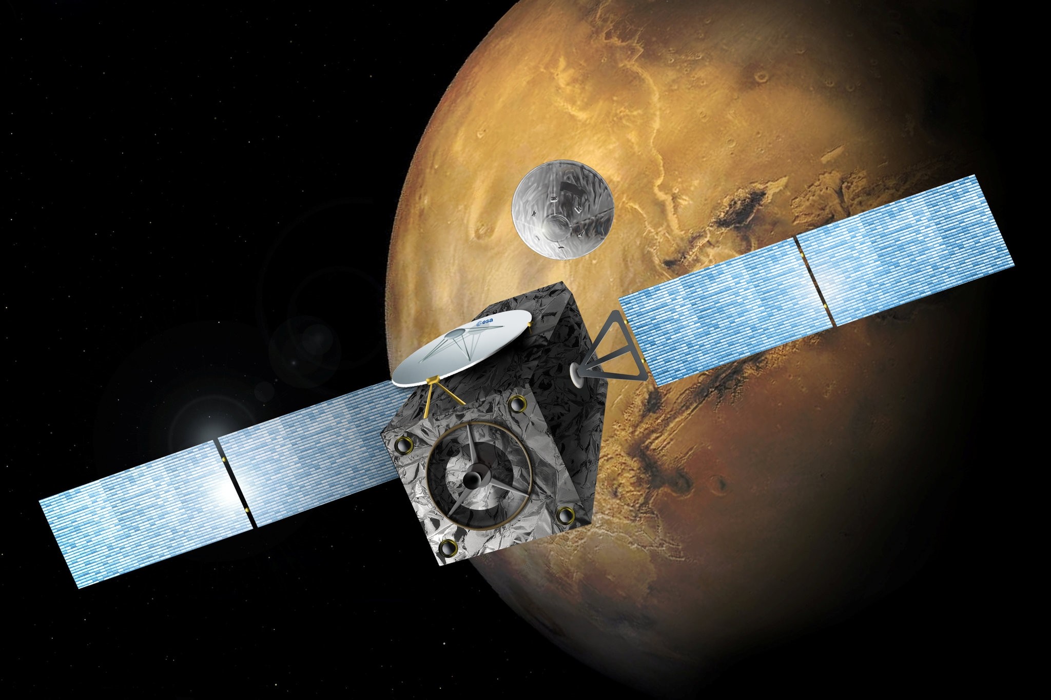 An illustration released by the European Space Agency (ESA) shows the Schiaparelli EDM lander. (REUTERS Photo)