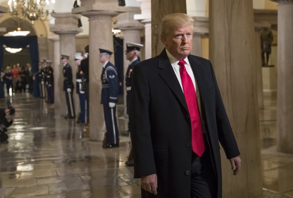 Donald Trump walking through the Crypt at the Capitol to his inauguration ceremony in Washington D.C., Jan. 20, 2017.