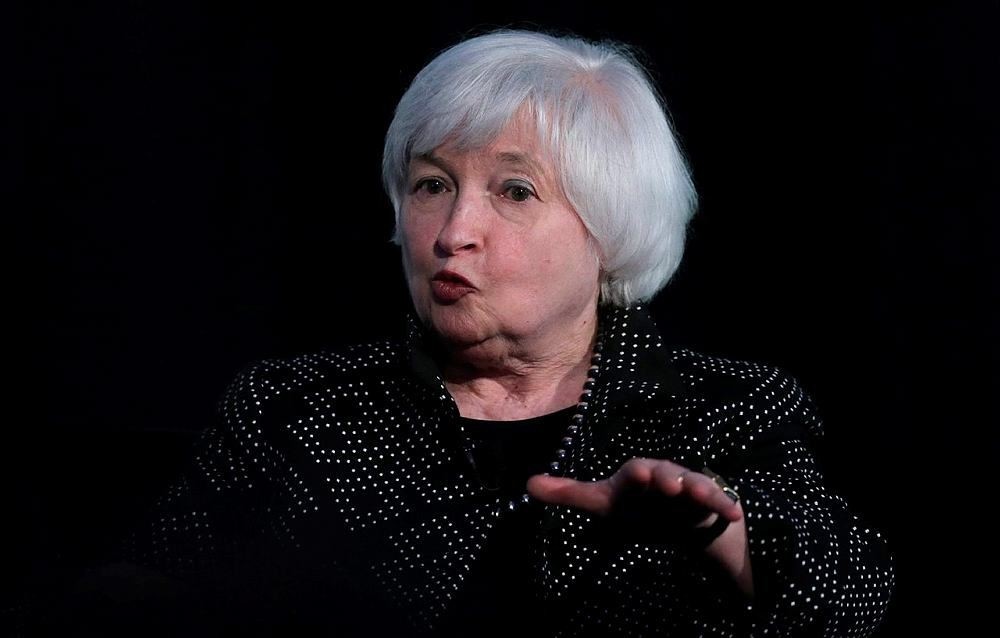 Fed Chair Janet Yellen speaks while being interviewed as part of a conversation at a Radcliffe Day event at Harvard University in Cambridge, Mass. On Wednesday, Sept. 21, 2016. (AP Photo)