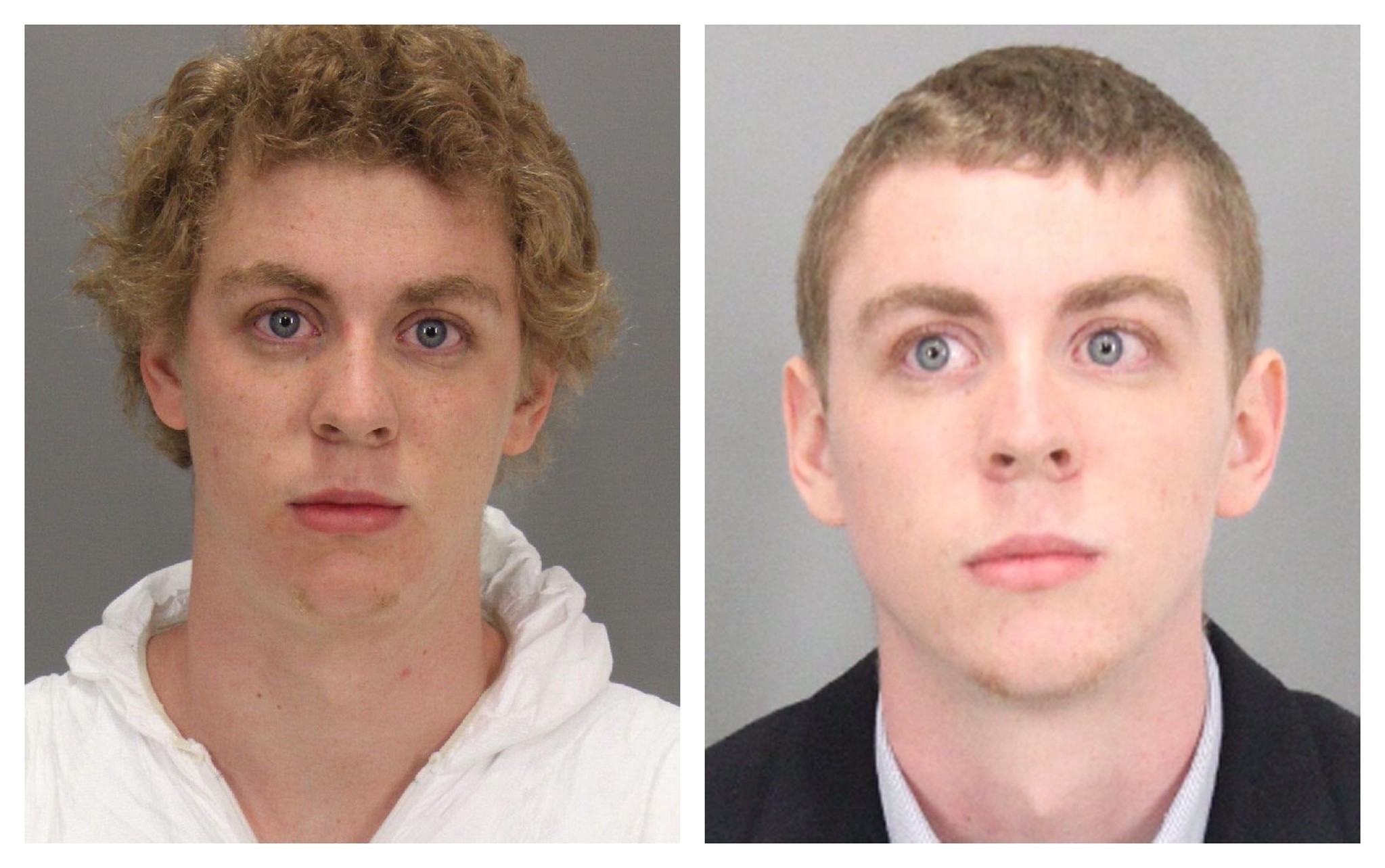 A combination booking photos shows former Stanford University student Brock Turner (L) on January 18, 2015 at the time of arrest and after Turner was sentenced to six months in county jail. (REUTERS Photo)