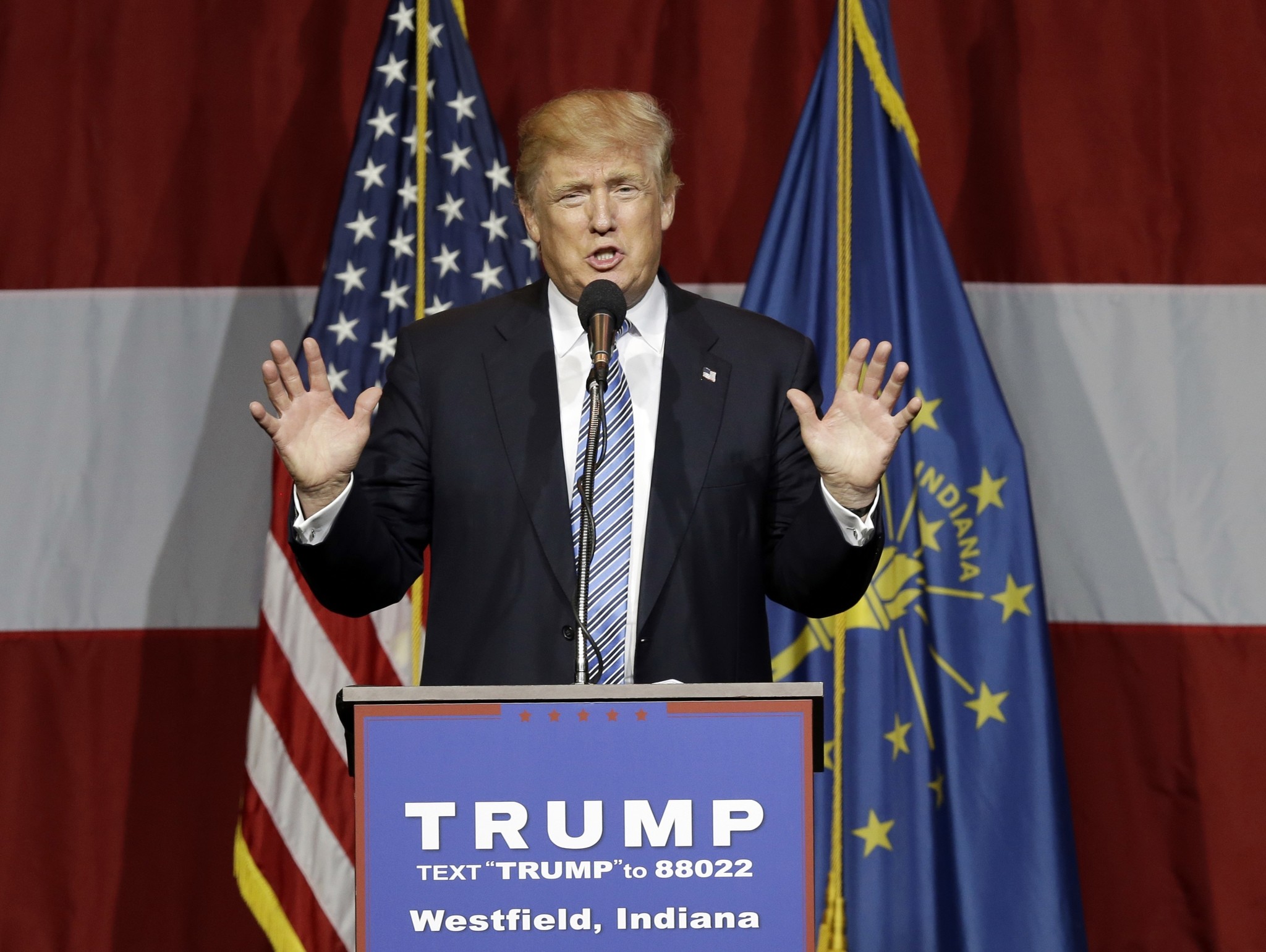 In this July 12, 2016 file photo, Republican presidential candidate Donald Trump speaks in Westfield, Ind. (AP Photo)