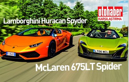 Karşılaştırma · McLaren 675LT Spider, Lamborghini Huracan Spyder