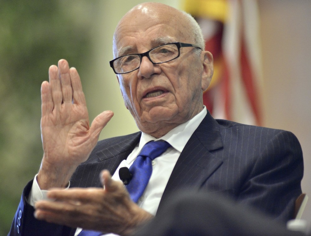 News Corporation CEO Rupert Murdoch speaks during a forum on The Economics and Politics of Immigration in Boston.