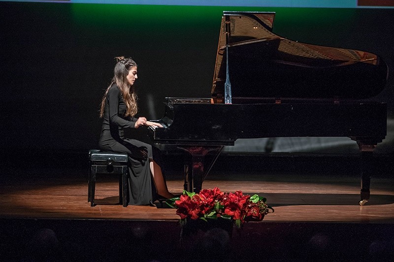 Turkish pianist Deniz Irem Gu00fcr performs at the International Piano Competition Her Royal Highness Princess Lalla Meryem in Morocco. (AA Photo)