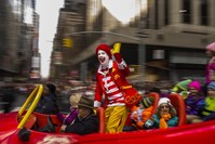 In this Thursday, Nov. 26, 2015, file photo, Ronald McDonald waves to the crowd during the Macy's Thanksgiving Day Parade, in New York (AP Photo)