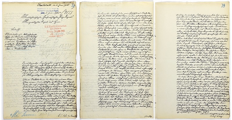 The reproductions provided by Landesarchiv Speyer show a letter by the grandfather of U.S. President-elect Donald Trump. (AP Photo)
