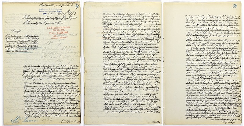 The reproductions provided by Landesarchiv Speyer show a letter by the grandfather of U.S. President-elect Donald Trump. (AP Photo)