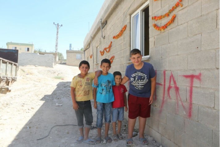 Children in Karkamu0131u015f are happy to see Daesh pushed away from the Turkish side of the Syrian border.