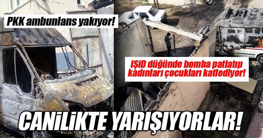 PKK'lı teröristler Tunceli'de ambulans yaktı