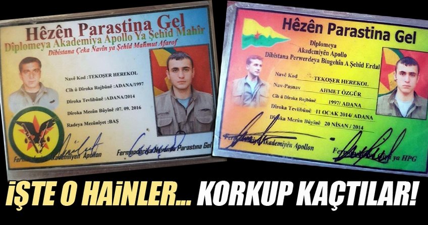 Askerleri gören teröristlerin silahlarını bırakıp kaçtı