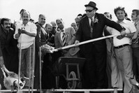 Late Prime Minister Su00fcleyman Demirel (R) at a ceremony. Demirel was forced to resign right after the 1971 military memorandum.