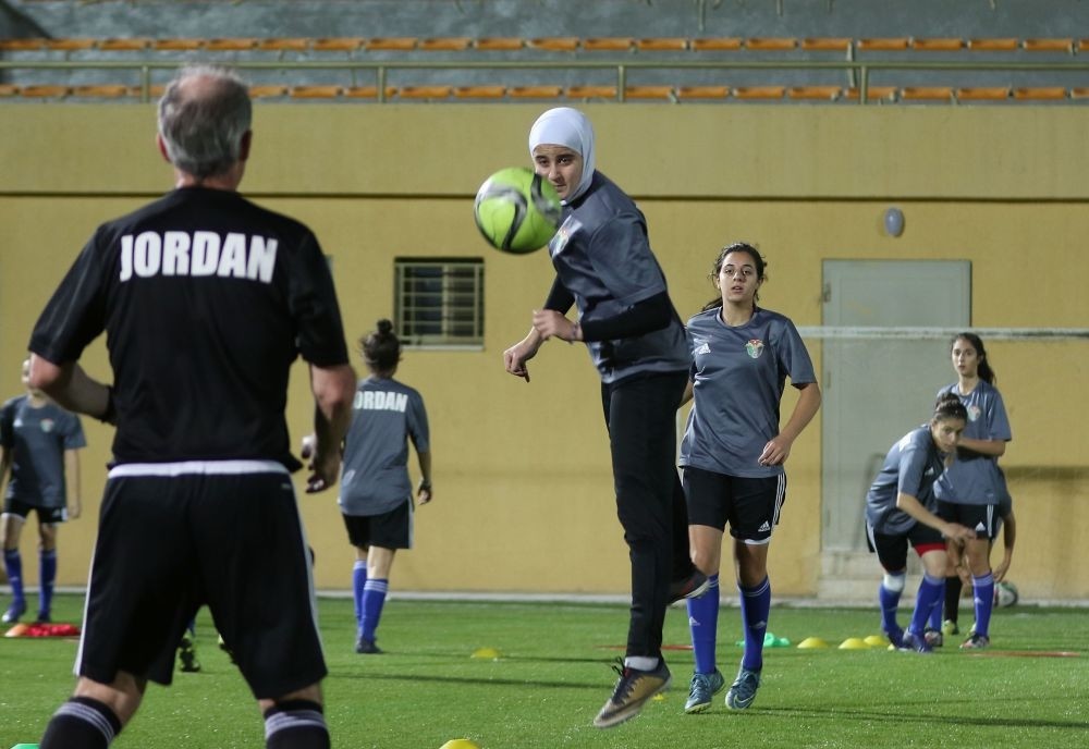 Members of Jordanu2019s womenu2019s under-17 national football team train in the capital Amman.