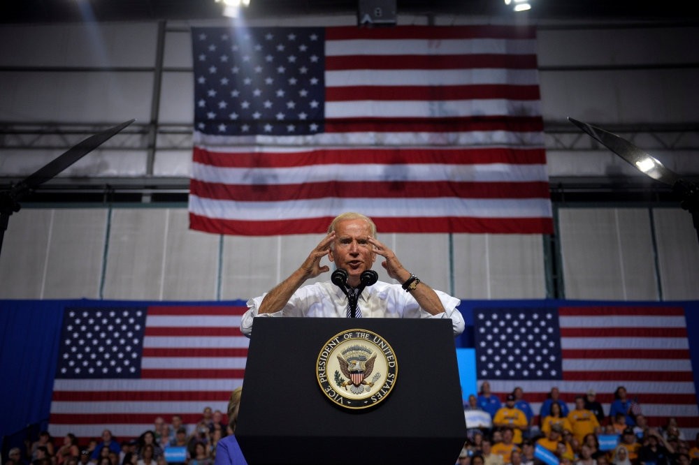 Vice President Joe Biden speaking during a campaign event with Democratic presidential candidate Hillary Clinton in Scranton, Pennsylvania, Aug. 15.