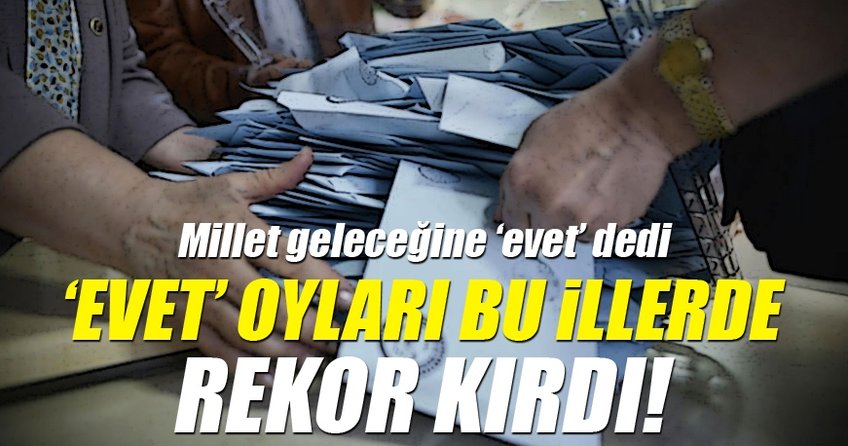 İşte referandumda 'evet' oylarının en yüksek olduğu şehirler