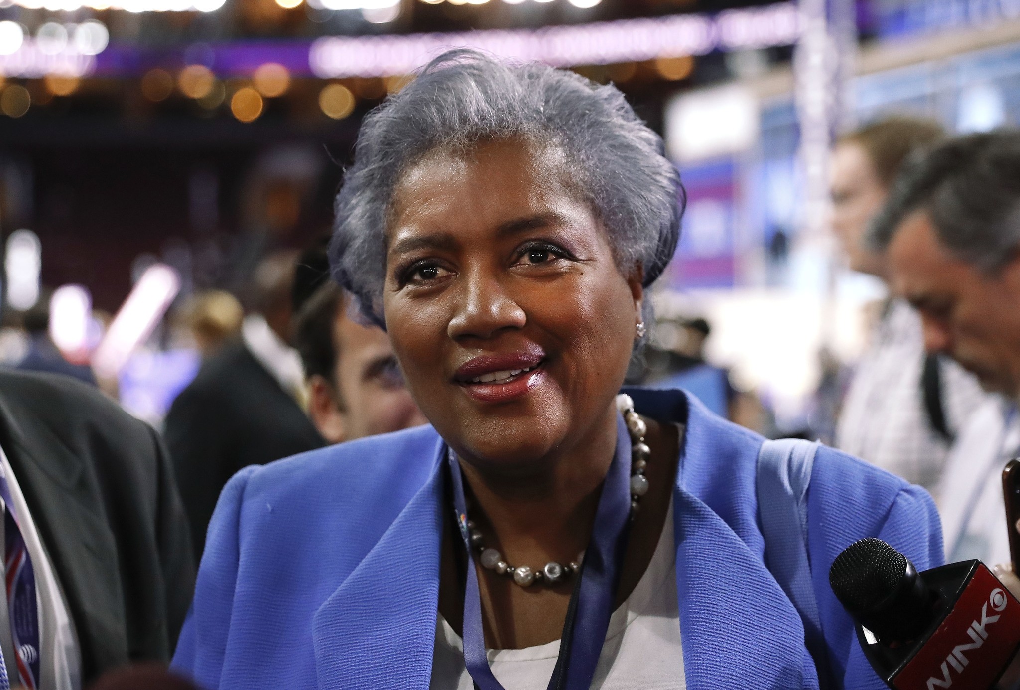 Donna Brazile, interim chair of the Democratic National Committee, appears on the floor of the Democratic National Convention in Philadelphia. (AP Photo)