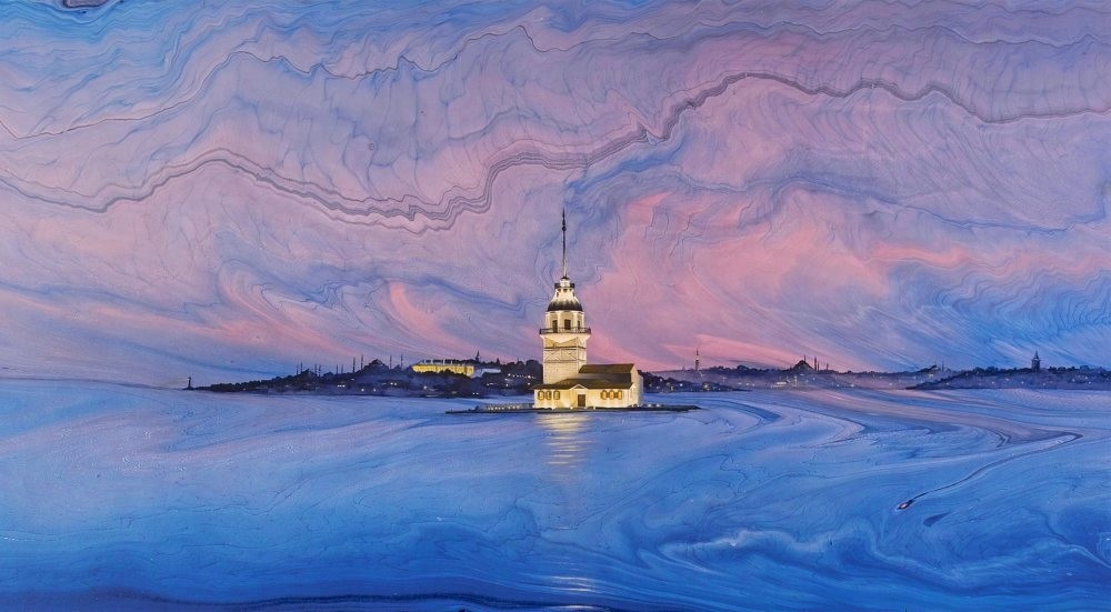 Marbling work (Ebru)