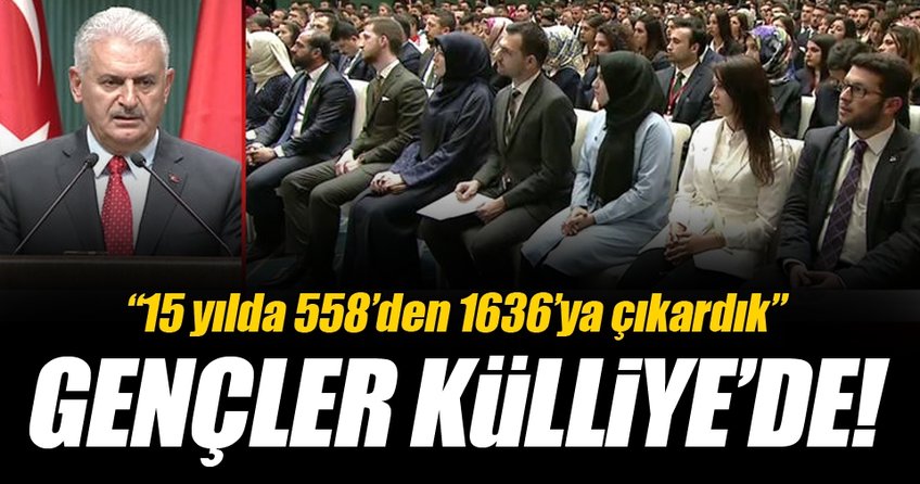 Cumhurbaşkanı Erdoğan ve Başbakan Yıldırım gençlerle Külliye'de