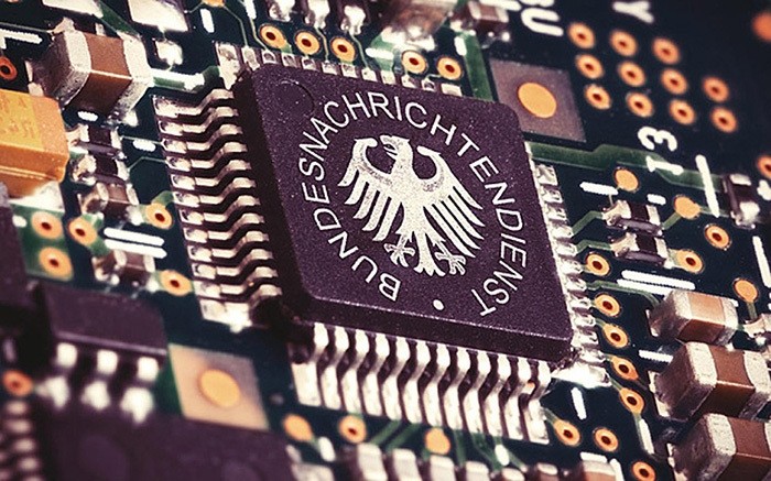 Illustration of a spying CPU inside a computer with the BND logo on it (File Photo)