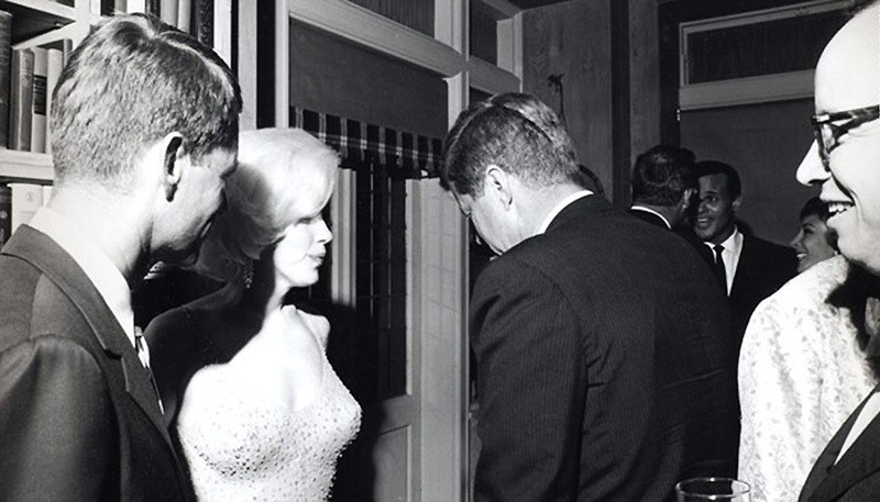 This file photo shows Marilyn Monroe with US President John F. Kennedy.