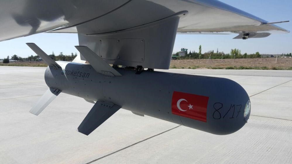 In a first, Turkish u2018Bayraktaru2019 successfully unmanned aerial vehicle hit its target with an MAM-L smart ammunition projectile manufactured in collaboration with Kale-Baykar.