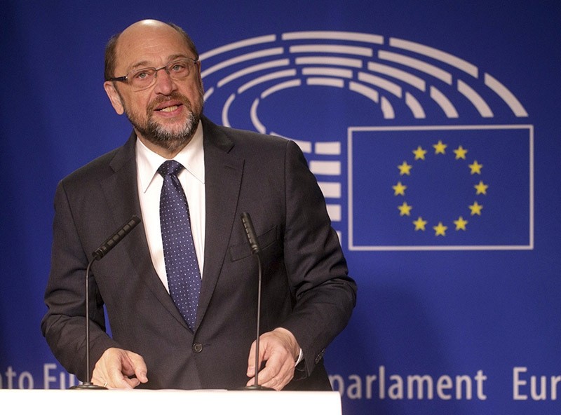 European Parliament President Martin Schulz speaks during a media conference at the European Parliament in Brussels on 24 November 2016. (AP Photo)