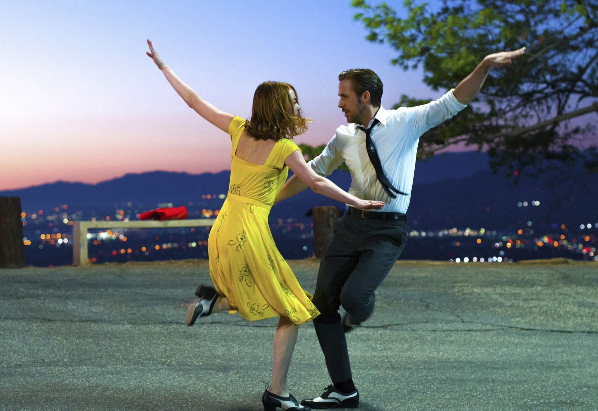 This image released by Lionsgate shows Ryan Gosling, right, and Emma Stone in a scene from, ,La La Land., The film was nominated for an Oscar for best picture on Tuesday, Jan. 24, 2017. The 89th Academy Awards will take place on Feb. 26. (AP Photo)