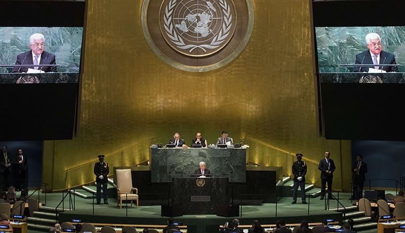  President of the State of Palestine Mahmoud Abbas addresses the United Nations General Assembly at UN headquarters, September 22, 2016 (AFP Photo)