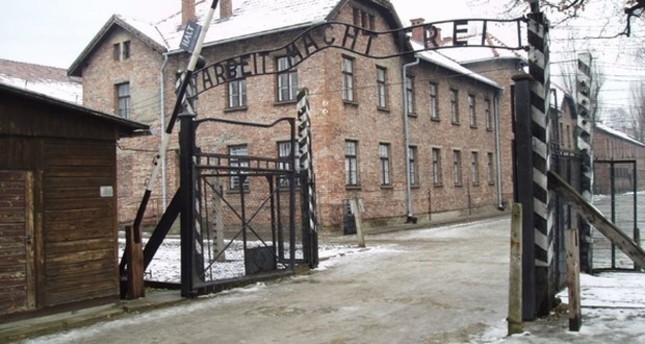 The famous ,Work sets you free, sign is seen at the entrance of the Auschwitz concentration camp where Jews were tortured and killed by the Nazi Germany.