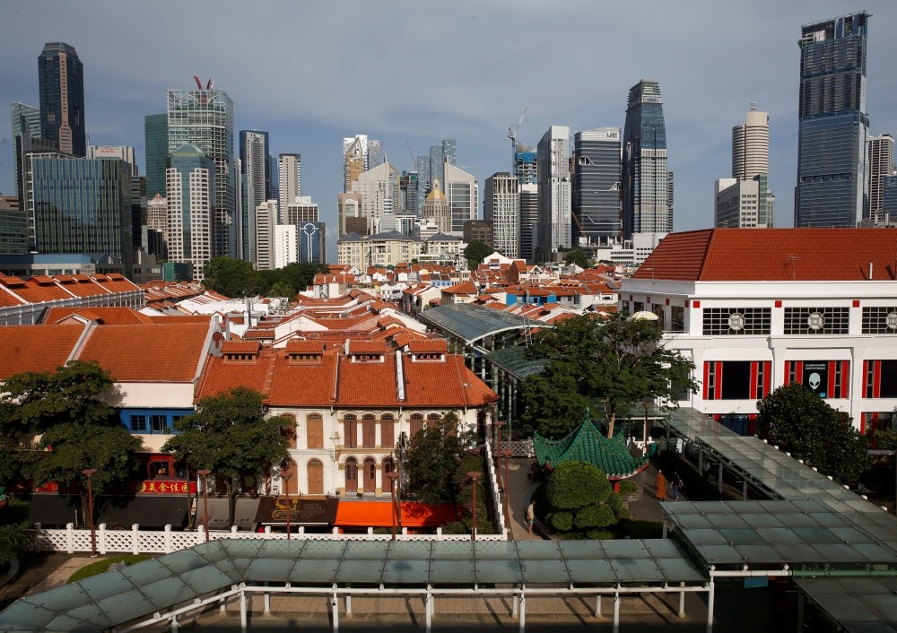 A general view of the skyline of the central business district in Singapore.