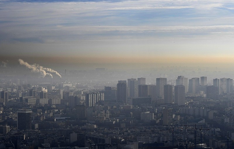 A partial view of Paris as the French capital struggles with a surge in pollution. Dec. 9, 2016. (AFP Photo)