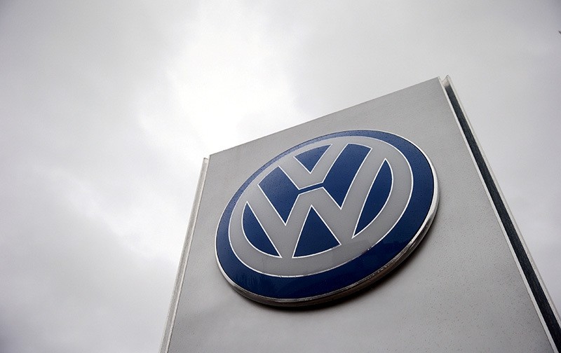A VW sign is seen outside a Volkswagen dealership in London, Britain. (Reuters Photo)